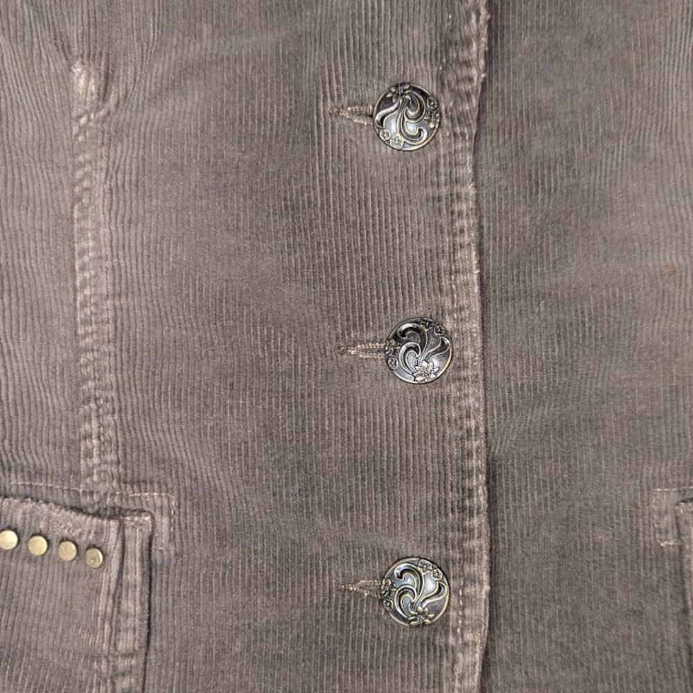 Vintage Guess Jeans * Womens Brown Studded Corduroy Jacket * Sz M - Picture 8 of 11